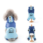 Cartoon Winter Dog Clothes Warm Four Legs Coats for Dog Lining Dog Hoodie Small Dog Jacket Puppy Coats with Hooded Winter Jumpsuit