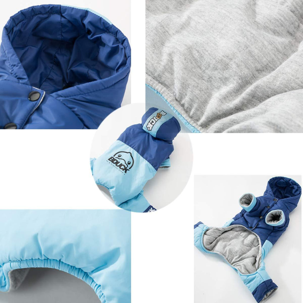 Cartoon Winter Dog Clothes Warm Four Legs Coats for Dog Lining Dog Hoodie Small Dog Jacket Puppy Coats with Hooded Winter Jumpsuit