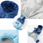 Cartoon Winter Dog Clothes Warm Four Legs Coats for Dog Lining Dog Hoodie Small Dog Jacket Puppy Coats with Hooded Winter Jumpsuit