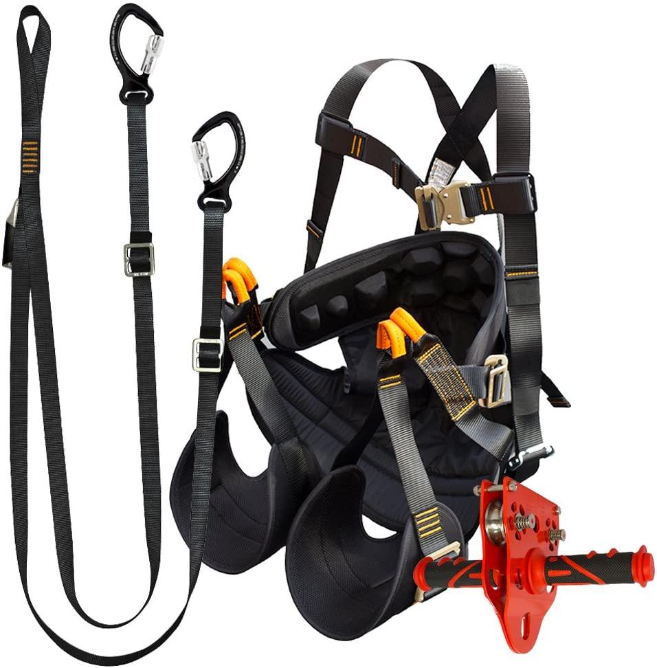 Fusion Climb Pro Backyard Zip Line Kit Harness Lanyard Trolley Bundle FK-A-HLT-44