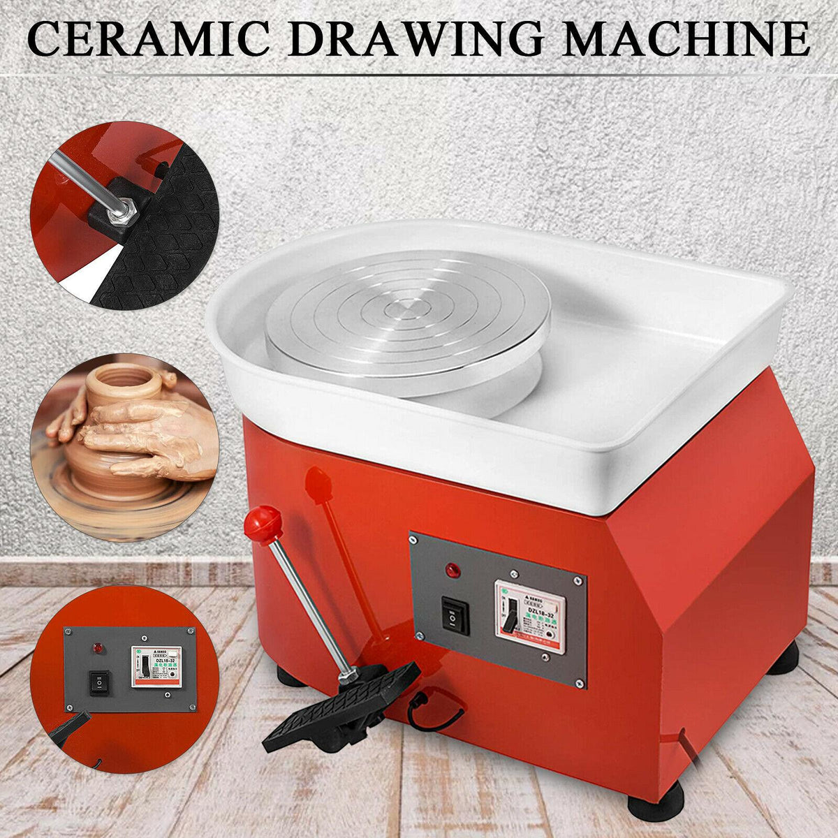 new 280w pottery wheel ceramic drawing machine school ceramic tool foot pedal
