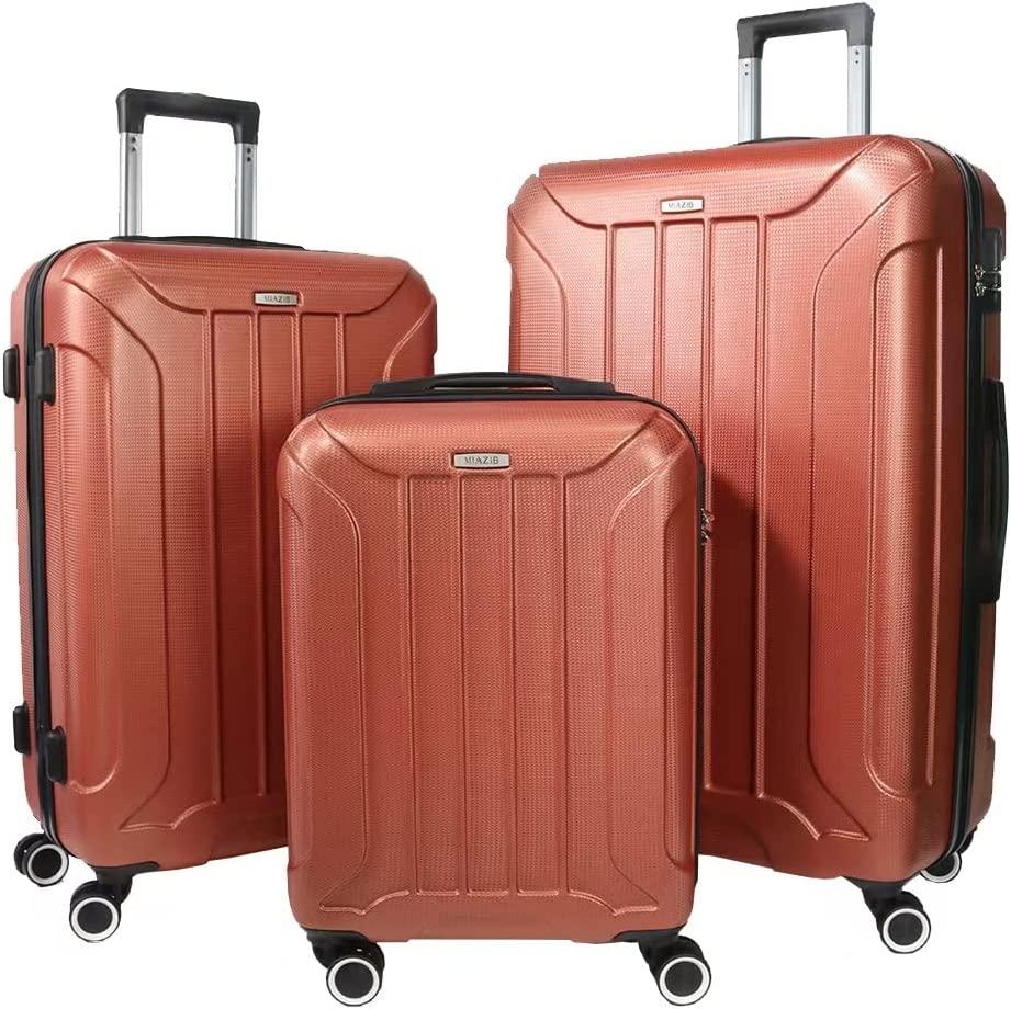 Luggage 3 Piece Suitcase Set Hardside Hardshell Lightweight ,luggage sets carry on Luggage suitcases with wheels suitable for Travel/Business Travel/School Suitour (Orange)
