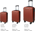 Luggage 3 Piece Suitcase Set Hardside Hardshell Lightweight ,luggage sets carry on Luggage suitcases with wheels suitable for Travel/Business Travel/School Suitour (Orange)