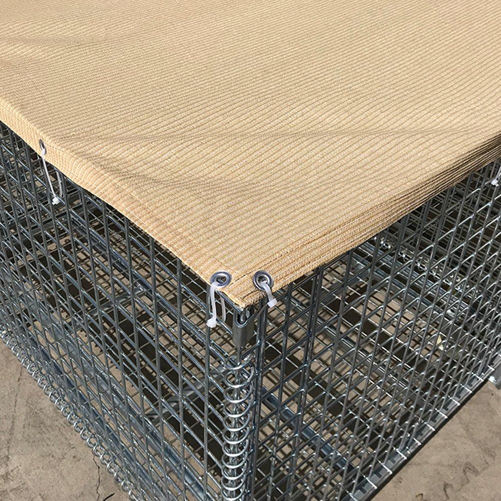 Alion Home Sun Block Dog Run &amp; Pet Kennel Shade Cover Privacy Screen (Dog Kennel not Included) - No Black Trim - Beige
