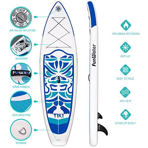 FunWater Inflatable 106×33"×6" Ultra-Light (17.6lbs) SUP for All Skill Levels Everything Included with Stand Up Paddle Board, Ad