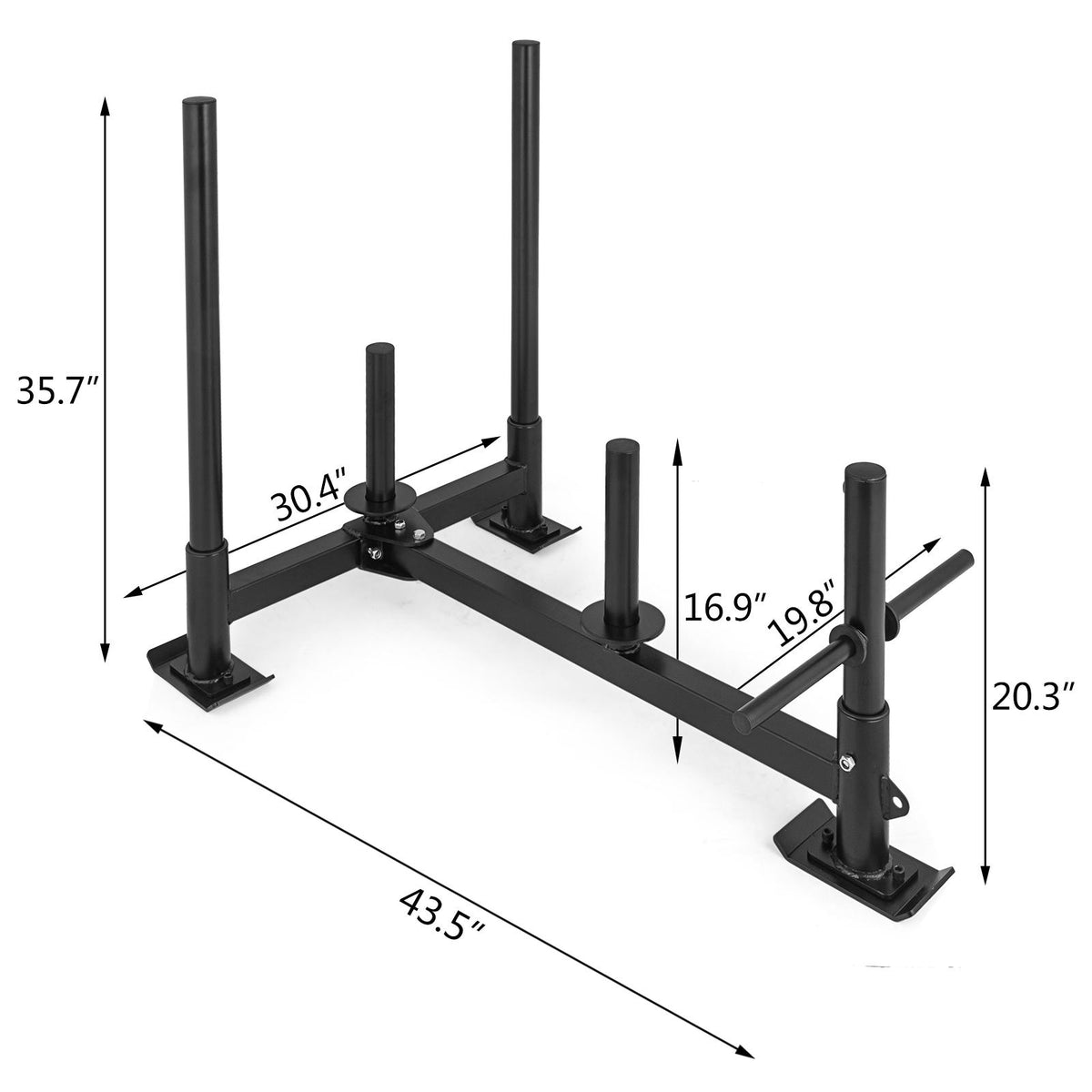 Fitness Sled Red Training Sled 21Inch Speed Training Sled for Athletic Exercise and Speed Improvement (Black HRRK09A)