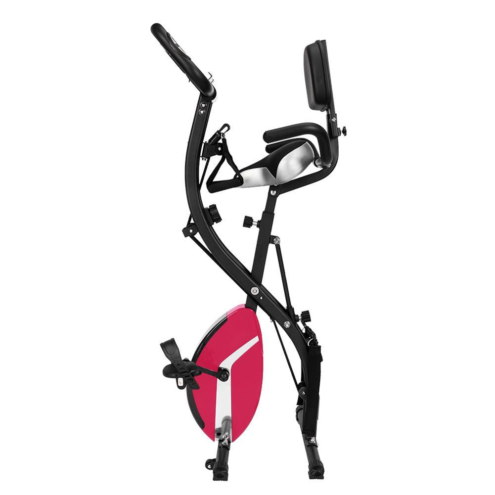 Daciye 3 in 1 Folding Upright Bike Indoor Home Exercise Fitness Equipment (Pink)