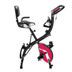 Daciye 3 in 1 Folding Upright Bike Indoor Home Exercise Fitness Equipment (Pink)