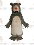 BIGGYMONKEYMascot Costume Gray and White Bear with Red Muzzle