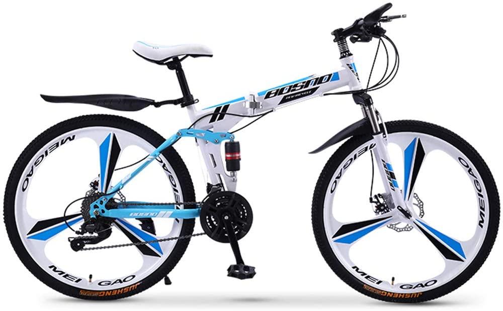 Bike Mountain 20/24/26 inch Adult Foldable Front and Rear Double disc Brakes Double Shock Absorber Commuting Comfortable