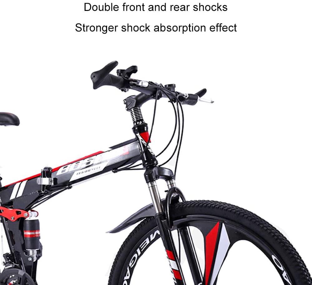 Bike Mountain 20/24/26 inch Adult Foldable Front and Rear Double disc Brakes Double Shock Absorber Commuting Comfortable