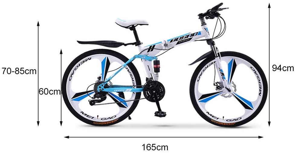 Bike Mountain 20/24/26 inch Adult Foldable Front and Rear Double disc Brakes Double Shock Absorber Commuting Comfortable