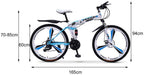 Bike Mountain 20/24/26 inch Adult Foldable Front and Rear Double disc Brakes Double Shock Absorber Commuting Comfortable