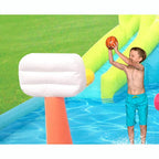 Kahuna 90778 Twin Peaks Outdoor Inflatable Backyard Kid Pool Water Park Two Slides Two Basketball Hoops Climbing Wall Sprinklers