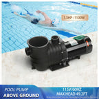 1.5 hp swimming pool pump spa water 110 volt outdoor above ground strainer motor