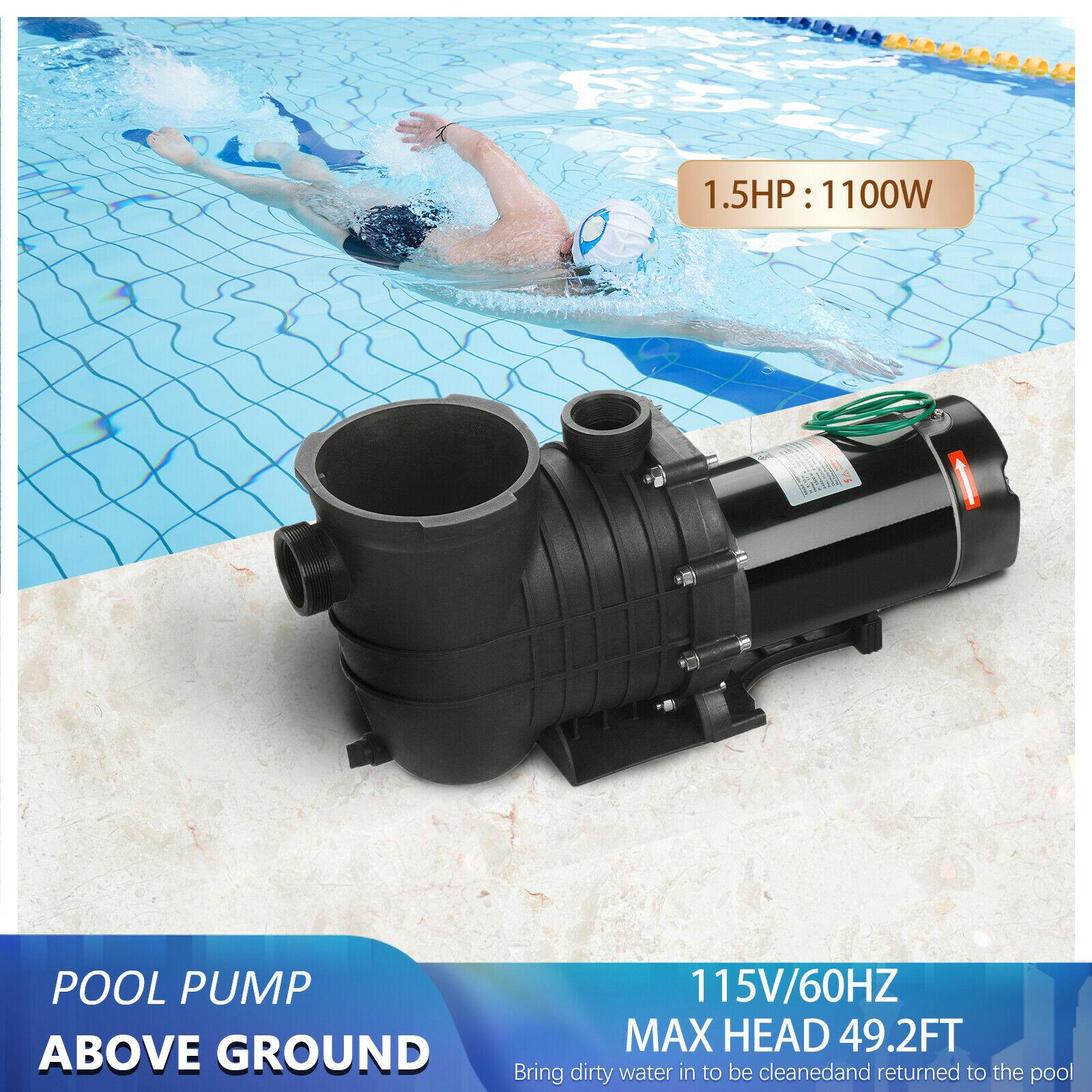 1.5 hp swimming pool pump spa water 110 volt outdoor above ground strainer motor