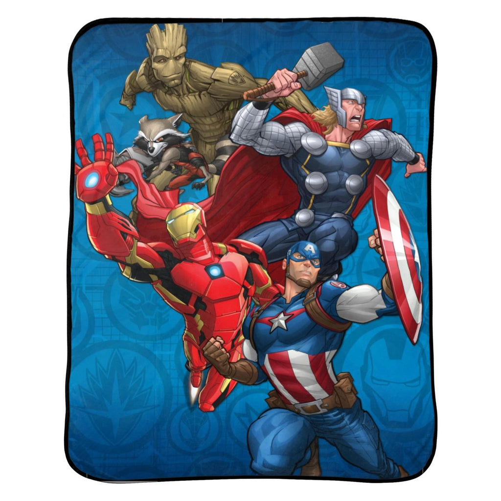Avengers Infinity War Reversible Twin Comforter and 3 Piece Twin Sheet Set with Throw
