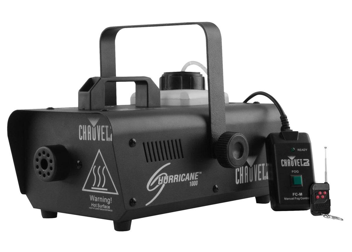 Chauvet DJ Hurricane 1000 Pro Fog/Smoke Machine with Remotes, H1000 (4 Pack)
