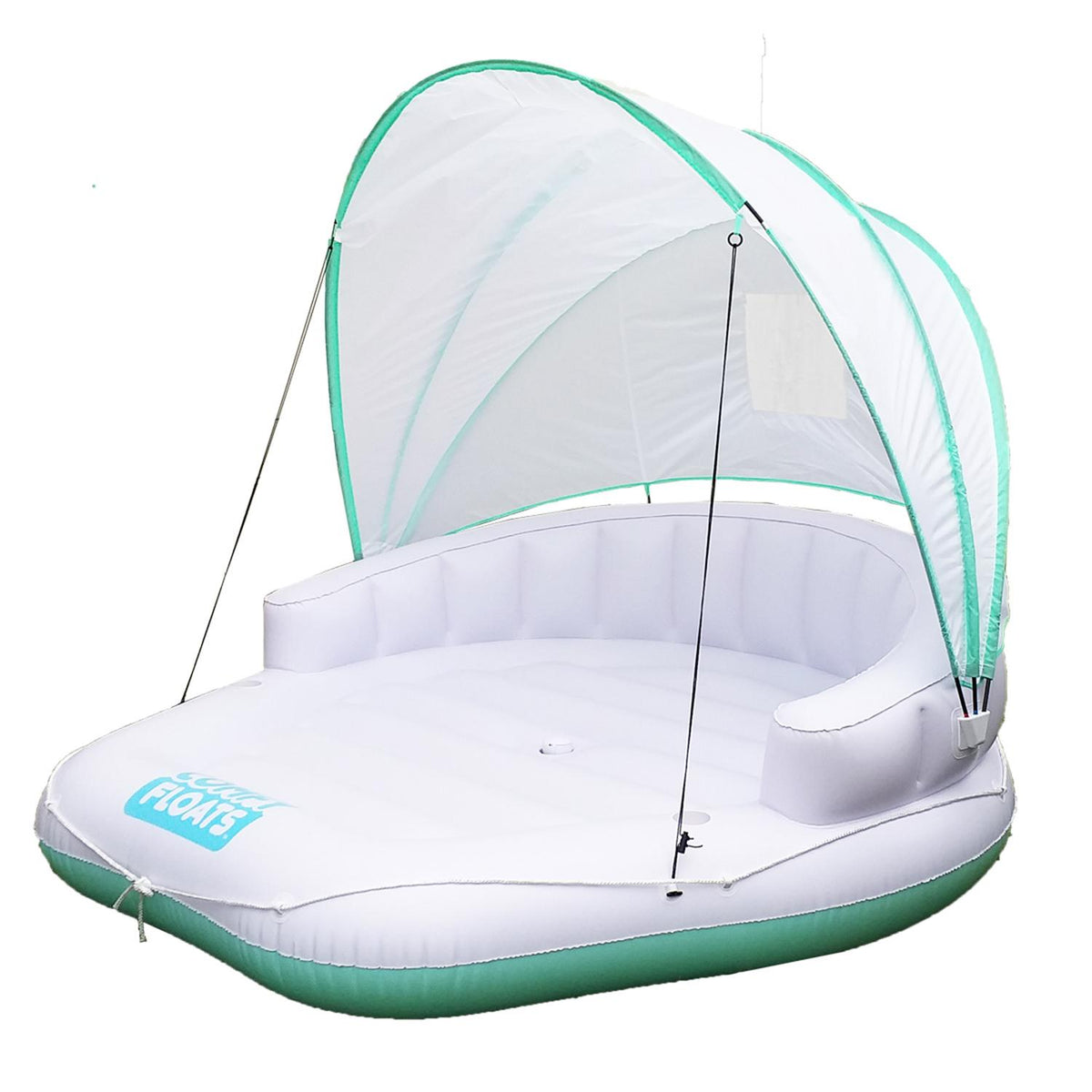 Magic Time International 91481VM Comfy Floats Inflatable Adjustable Shaded Cabana Cool Misting Single Person Pool Float, White