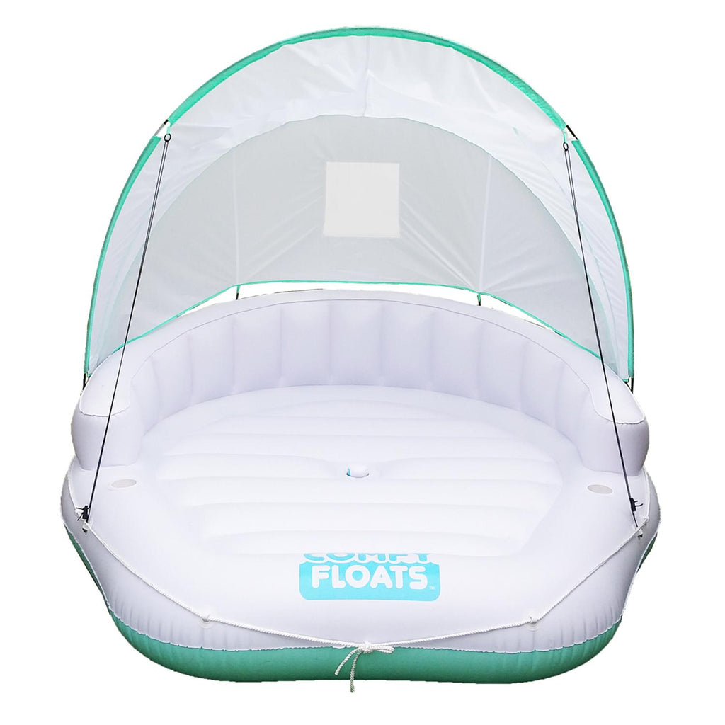 Magic Time International 91481VM Comfy Floats Inflatable Adjustable Shaded Cabana Cool Misting Single Person Pool Float, White