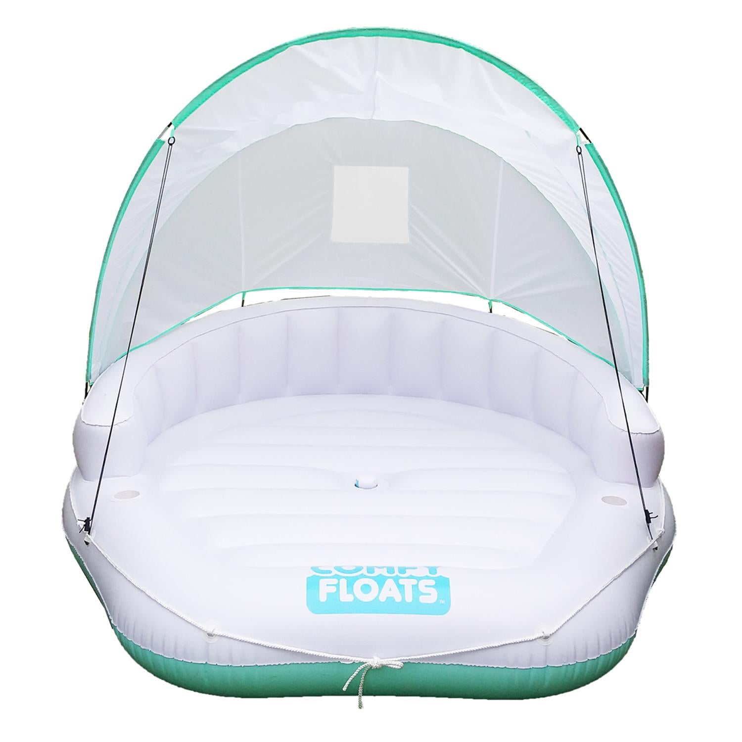 Magic Time International 91481VM Comfy Floats Inflatable Adjustable Shaded Cabana Cool Misting Single Person Pool Float, White