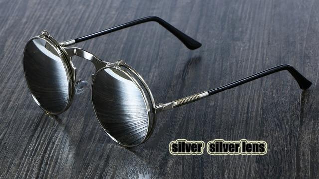 Steampunk Round Metal Double Metal Sunglasses