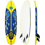 Giantex 6 Surfboard Surfing Surf Beach Ocean Body Foamie Board with Removable Fins, Great Beginner Board for Kids, Adults and Ch