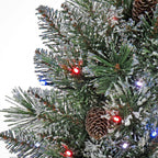 30 " Glittery Bristle Pine Artificial Christmas Wreath with Twinkly LED Lights