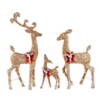 3-Piece Warm White LED Gold Deer Family Holiday Yard Decoration