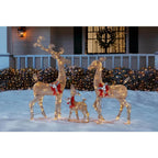 3-Piece Warm White LED Gold Deer Family Holiday Yard Decoration