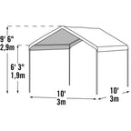 10 ft. W x 10 ft. H Max AP Compact, Fixed-Leg Canopy in White w/ Steel Frame, Best-in-Class Pipes, and Waterproof Fabric