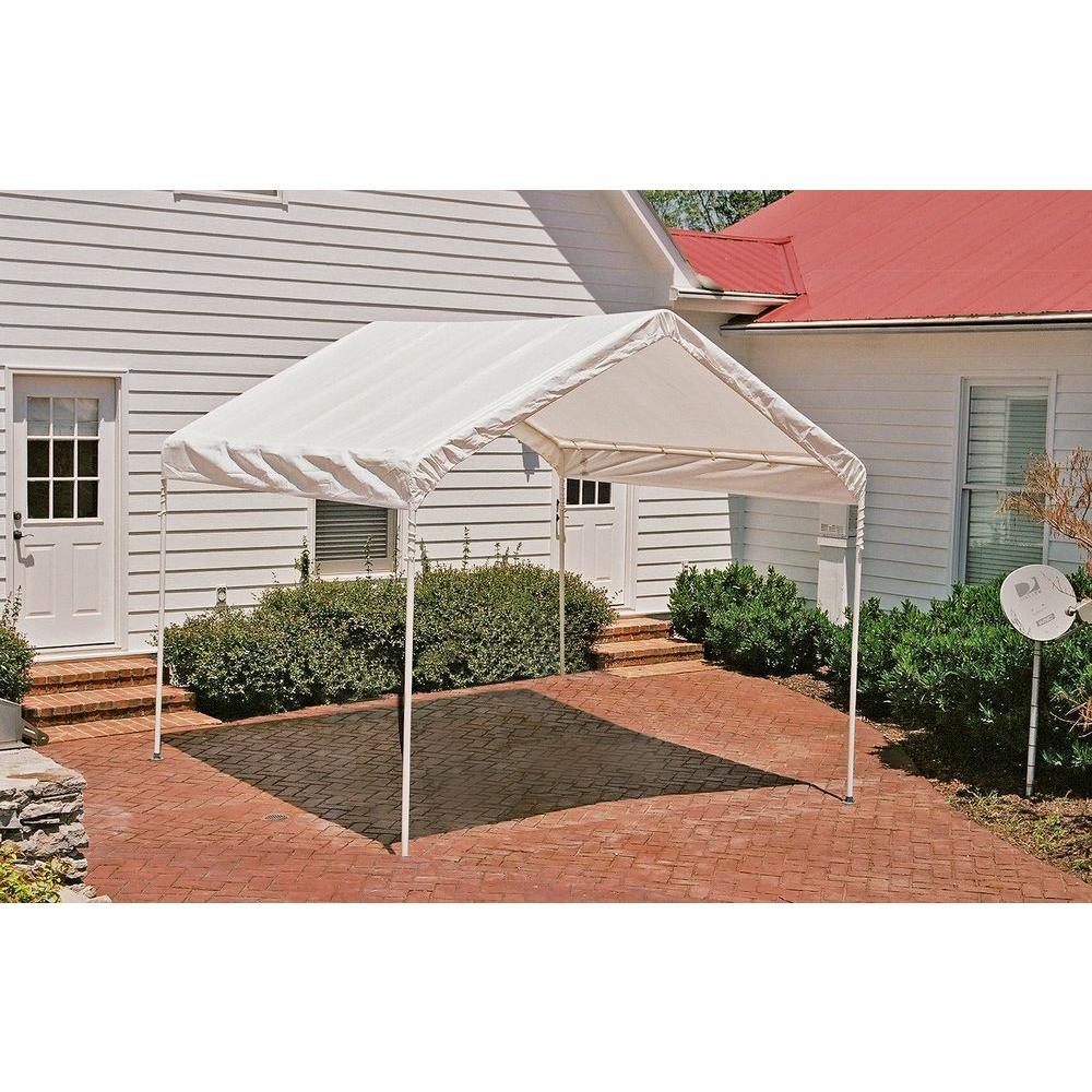 10 ft. W x 10 ft. H Max AP Compact, Fixed-Leg Canopy in White w/ Steel Frame, Best-in-Class Pipes, and Waterproof Fabric