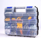 Hardware Organizer Box 34 Compartments Small Parts Organizer with Removable Dividers Durable Plastic Double Side Tools Box Screw Organizers For Nuts, Bolts, Screws, Nails 2Pack