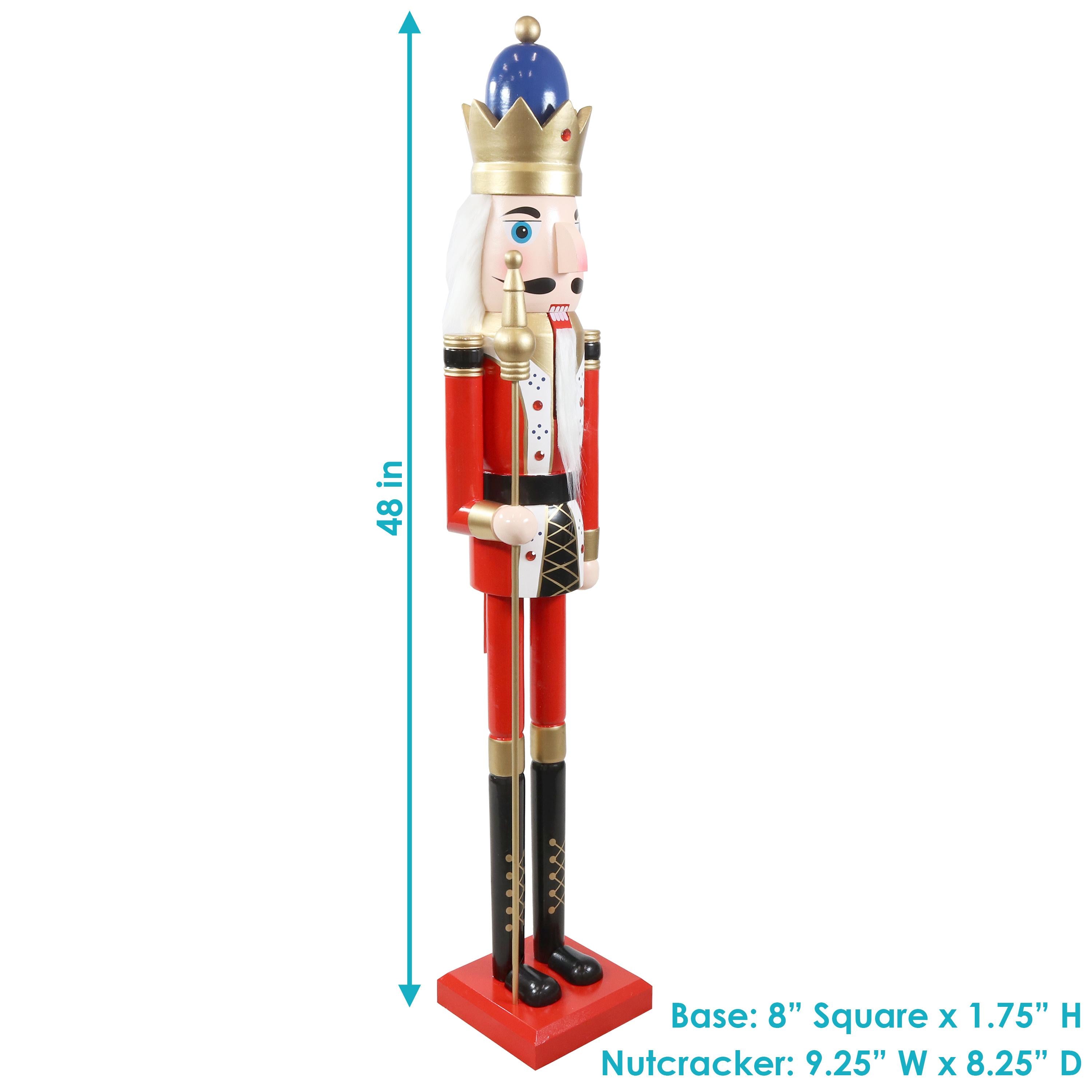 Sunnydaze Balthazar the Protector Indoor Decorative Traditional Christmas Wooden Nutcracker Statue, 48-Inch