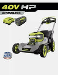 RYOBI RY401200 Push Lawn Mower Kit 21 inch 40-Volt w/ Battery and Charger $499