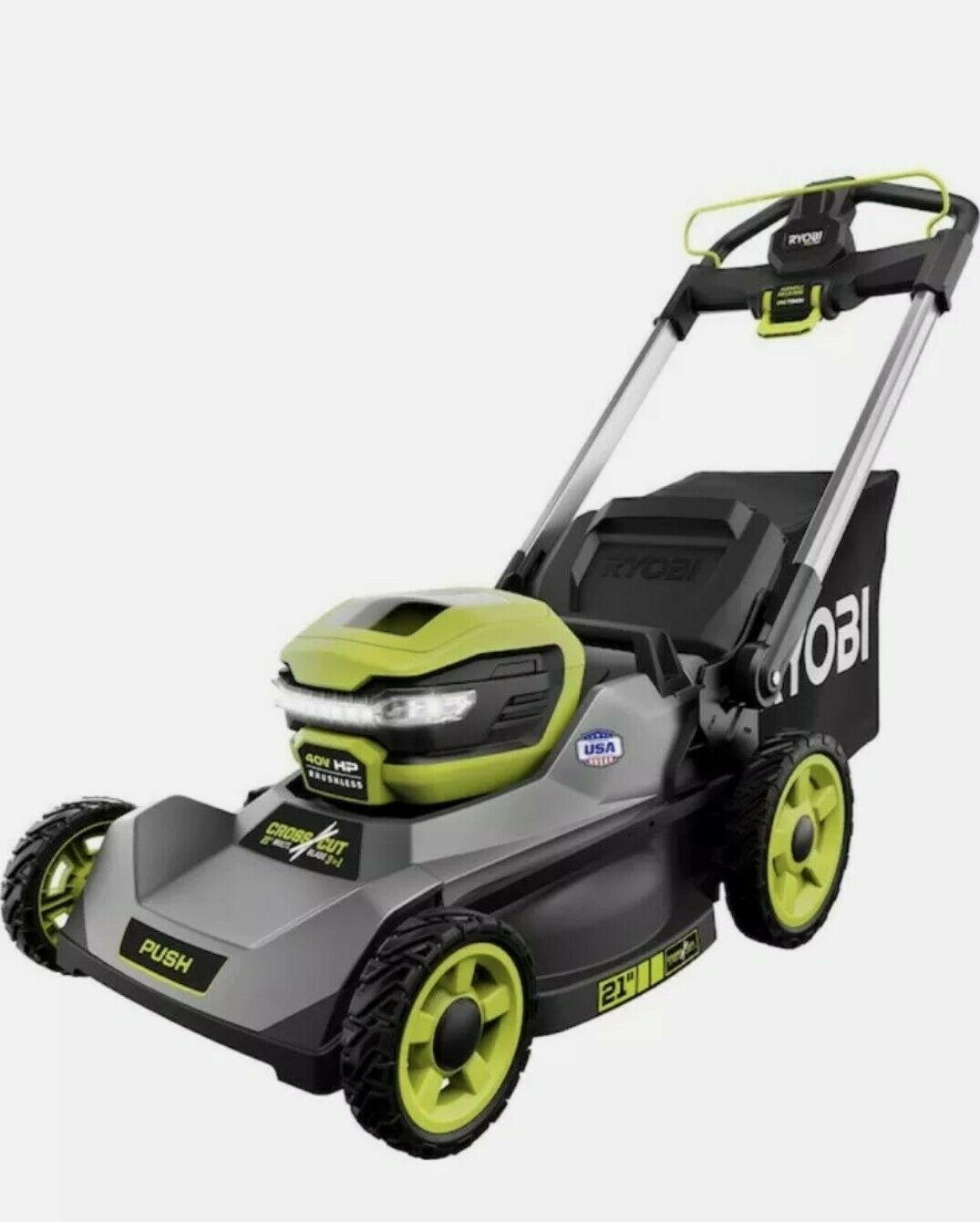 RYOBI RY401200 Push Lawn Mower Kit 21 inch 40-Volt w/ Battery and Charger $499