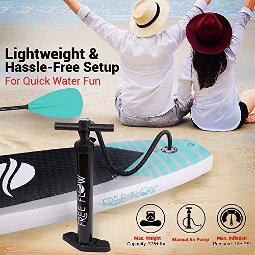SereneLife Inflatable Stand Up Paddle Board (6 Inches Thick) with Premium SUP Accessories &amp; Carry Bag, Wide Stance, Bottom Fin f