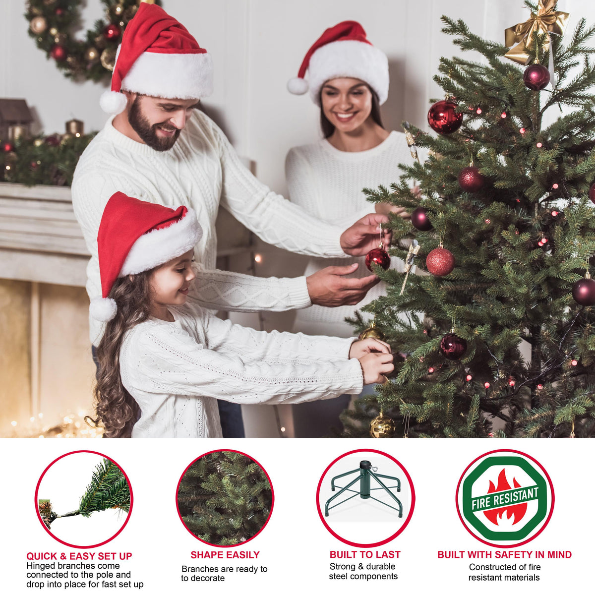 Puleo International 6.5 ft. Pre-Lit Slim Aspen Fir Artificial Christmas Tree with 350 UL-Listed Clear Lights