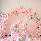DWXN Birthday Party Balloon Iron Ring Stand Arch Frame, Wedding Arch Flower Shelf Background Decoration Props, for Wedding Birthday Party Christmas Year 2.63M