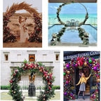 DWXN Birthday Party Balloon Iron Ring Stand Arch Frame, Wedding Arch Flower Shelf Background Decoration Props, for Wedding Birthday Party Christmas Year 2.63M