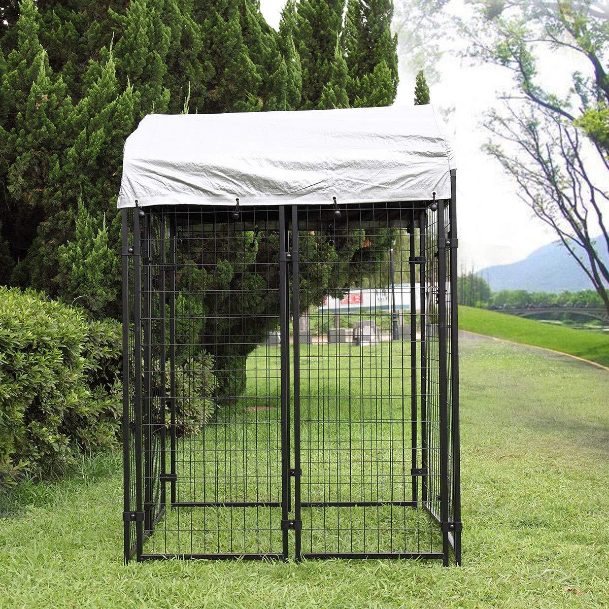 Sandinrayli Medium Outdoor Dog Kennel Cat Pet Shelter Waterproof Cover Shade Enclosure House Cage