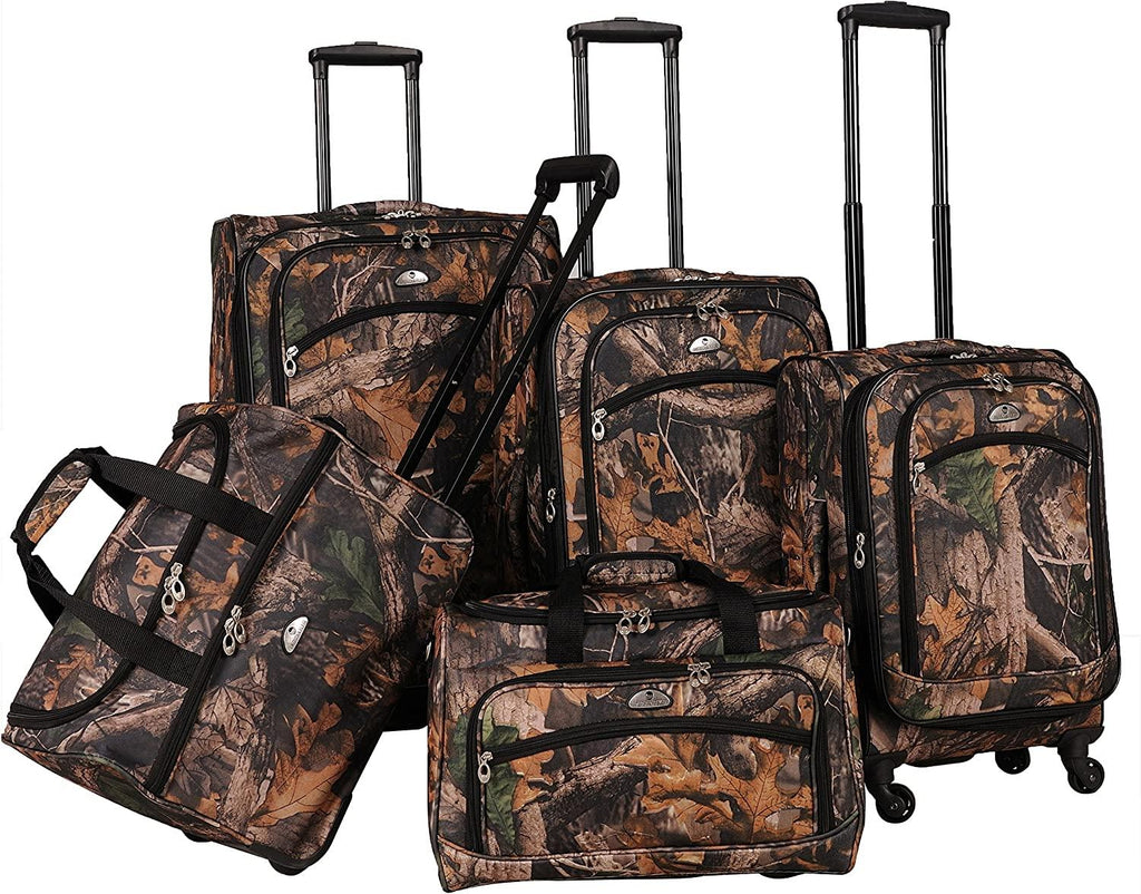 Camo 5-Piece Spinner Luggage Set, Green, One Size