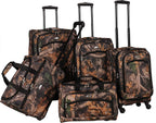 Camo 5-Piece Spinner Luggage Set, Green, One Size