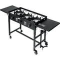 87,000 BTU Outdoor Camping Propane Triple Burner Stove CooStation with Folding Side Shelves