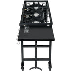 87,000 BTU Outdoor Camping Propane Triple Burner Stove CooStation with Folding Side Shelves