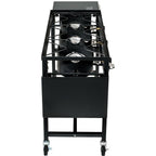 87,000 BTU Outdoor Camping Propane Triple Burner Stove CooStation with Folding Side Shelves