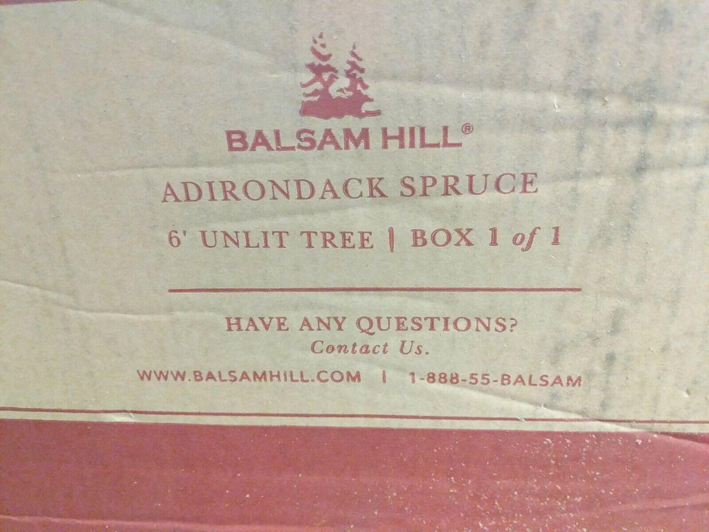Open Box Balsam Hill Adirondack Spruce 6' Tree Unlit with Stand Christmas Kwanza