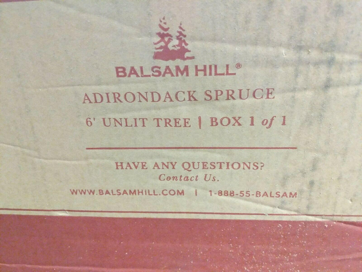 Open Box Balsam Hill Adirondack Spruce 6' Tree Unlit with Stand Christmas Kwanza