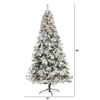 Nearly Natural 8' Flocked Pine Artificial Christmas Tree, White