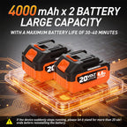 20V 13 Inch Electric Lawn Mower and 12 Inch Cordless Weed Wacker and 600CFM Cordless Leaf Blower Combo, Cordless Lawn Mower Set with 2 x 4.0Ah &amp; 2 x 3.0Ah Batteries and Dual Chargers
